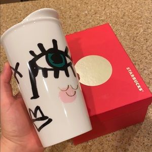 Rare Starbucks holiday 2014 ceramic tumbler